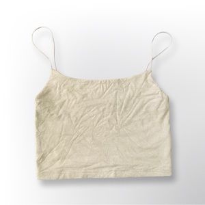 Wilfred Free Cropped Square-Neck Cami, Light Green, XS